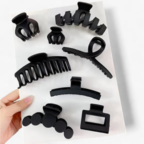 Hair Clip Set : Haarspeld Blauw - Set van 8 Stijlvolle Haarspelden in zwart van Pantino