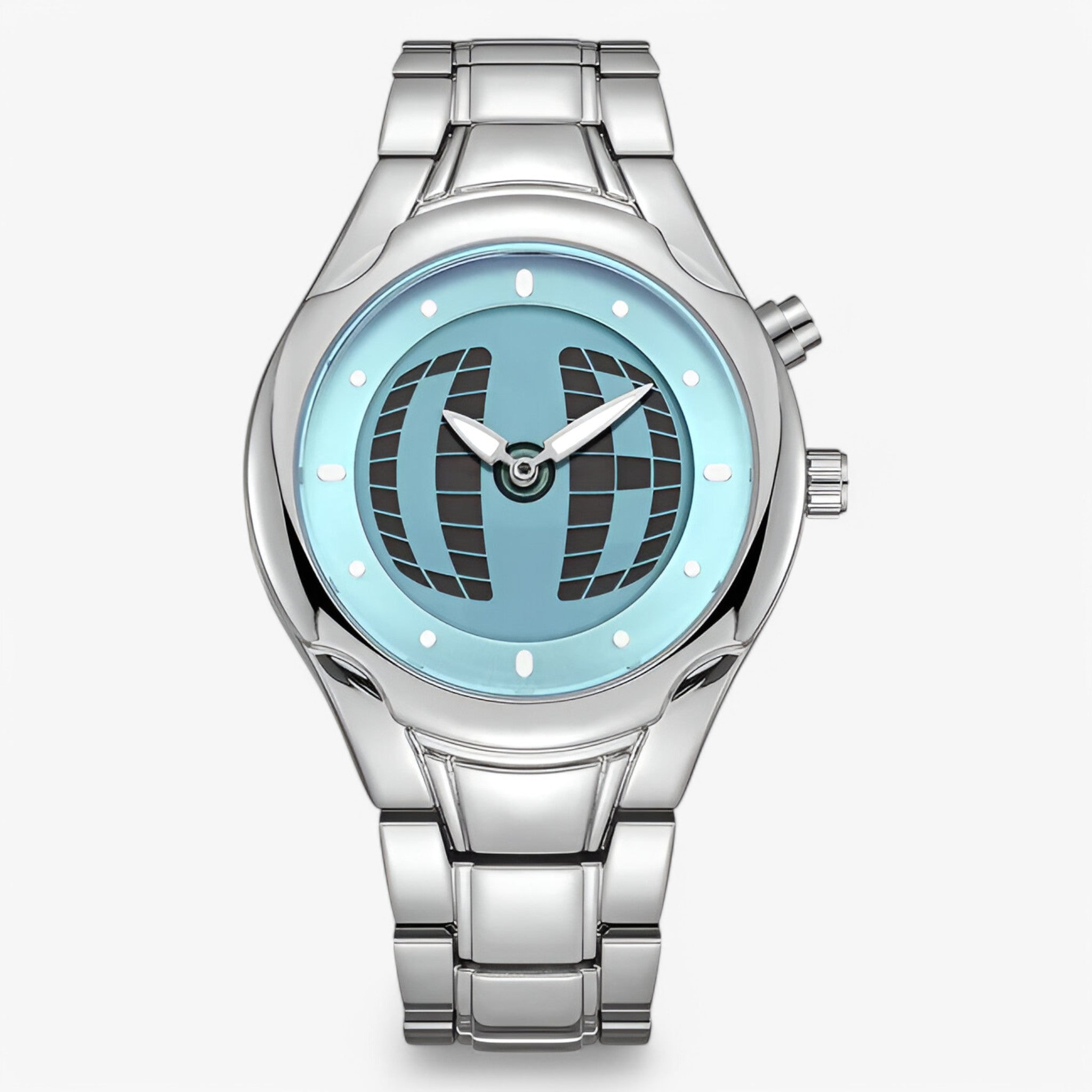 watches : Horloge Heren Zwart - Retro Herenhorloge Roestvrij Staal Analoog in Blauw van Pantino