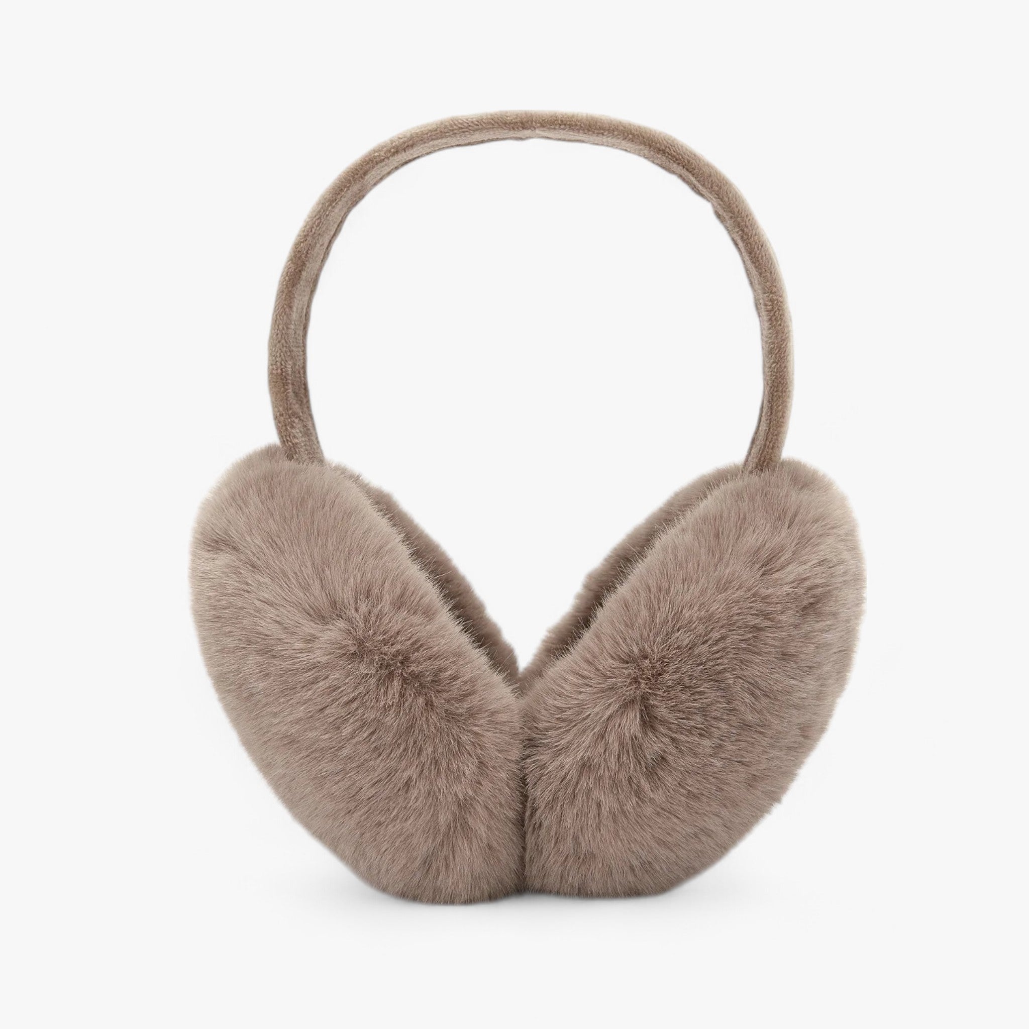 Earmuffs : Nepvachten in Kunstbont - Gezellige Winterwarmte - Zwart Wit in Donkerbruin van Pantino