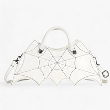 bags : Schoudertas Roze - Spider Web - Trendy en Gedurfd voor Halloween in Ivory 34x7x20cm van Pantino