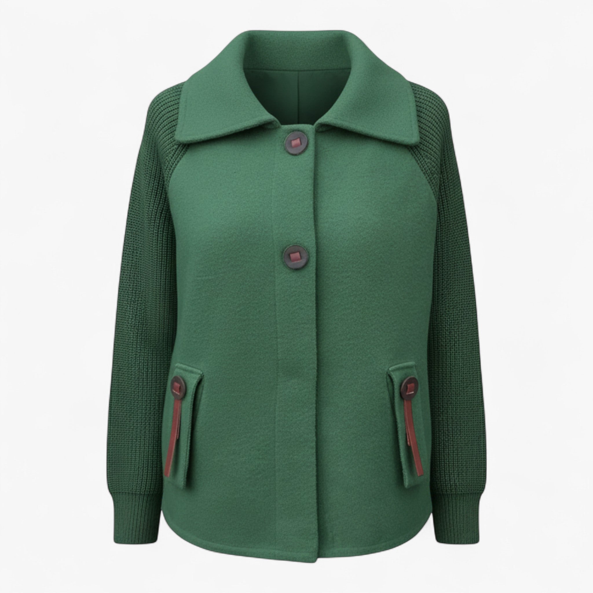 Clothes : Winterjas Dames Groen - Lange met Hoge Kraag in Groen van Pantino