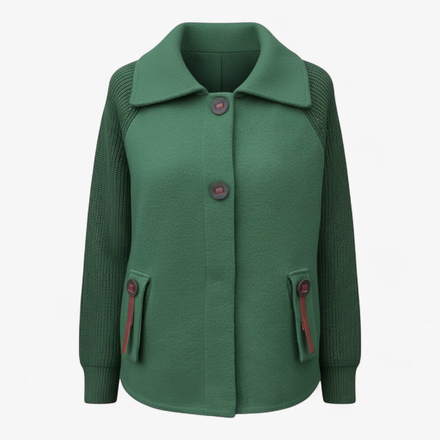 Clothes : Winterjas Dames Groen - Lange met Hoge Kraag in Groen van Pantino