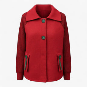 Clothes : Winterjas Dames Groen - Lange met Hoge Kraag in Rood van Pantino