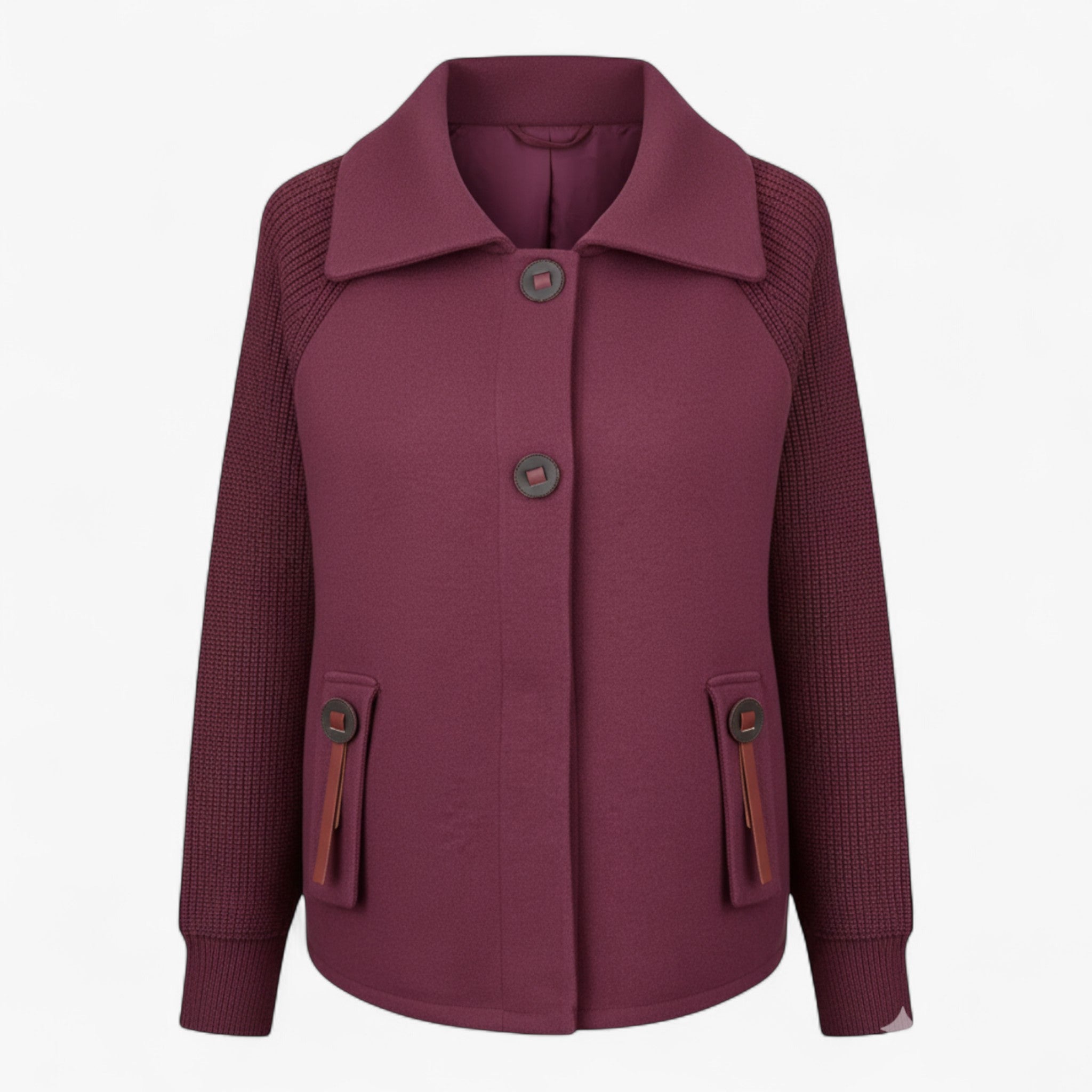 Clothes : Winterjas Dames Groen - Lange met Hoge Kraag in Fuchsia van Pantino