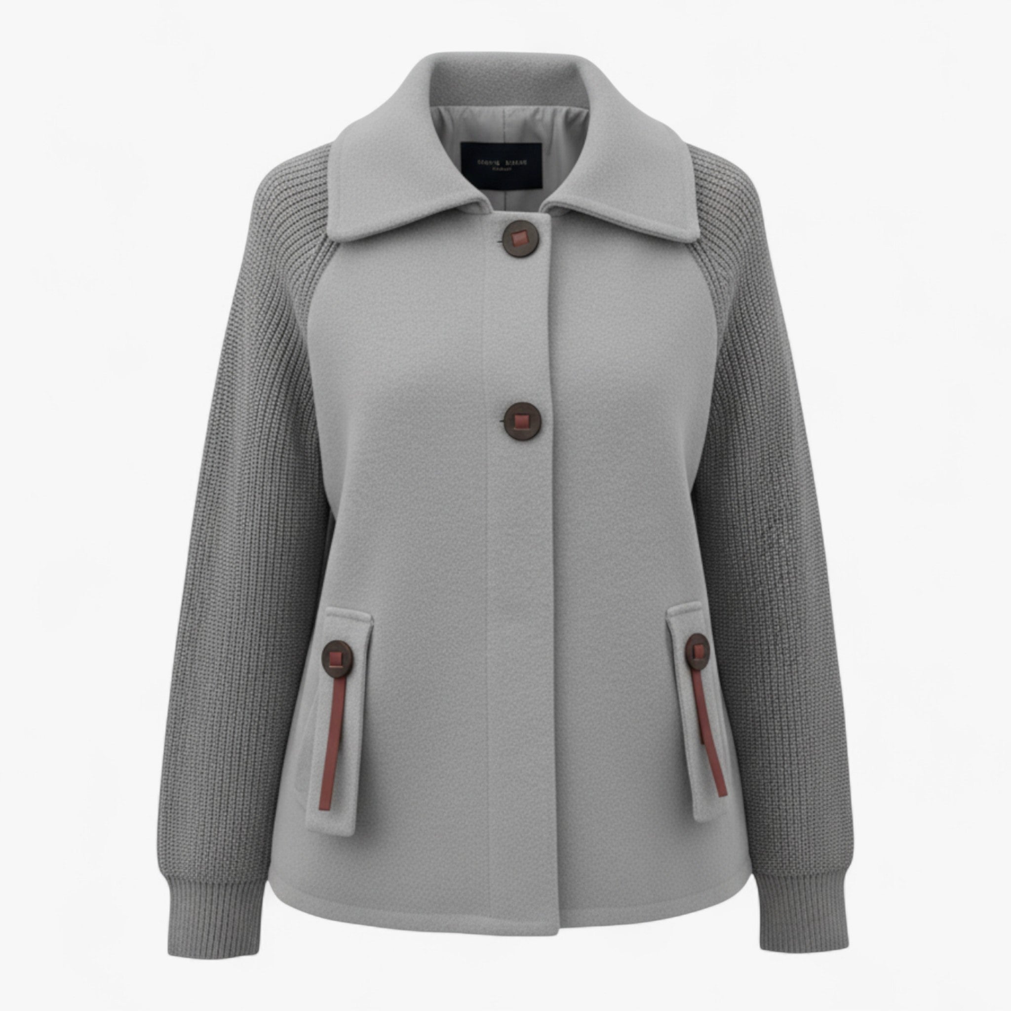 Clothes : Winterjas Dames Groen - Lange met Hoge Kraag in Grijs van Pantino
