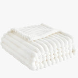 Couverture polaire blanche - Douce et confortable pour des moments chaleureux - Blanc (150x200cm)  