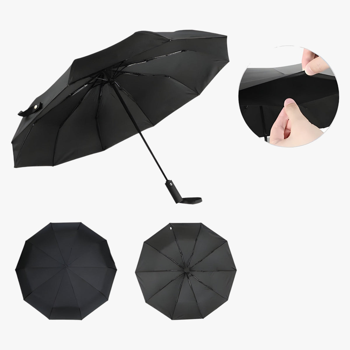 outdoor equipment : Winddichte Zonn Parasol - Groot en Duurzaam voor Alle Weersomstandigheden - Zwart in Zwart van Pantino