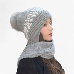 Beanie : Muts Zwart - In-Één Gebreide Wintermuts - Warm, Comfortabel en Winddicht in grijs van Pantino