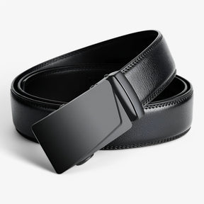 Belt : Heren Riem Zwart Leer met Automatische Gesp in van Pantino