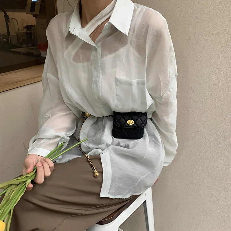 bags : Crossbody Tas Dames Zwart - Clea Gewatteerde Mini- met Kettingriem in van Pantino