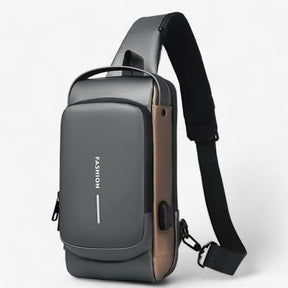 bags : Schoudertas Zwart - Diefstal USB in Grijs Goud 32X16X9cm van Pantino