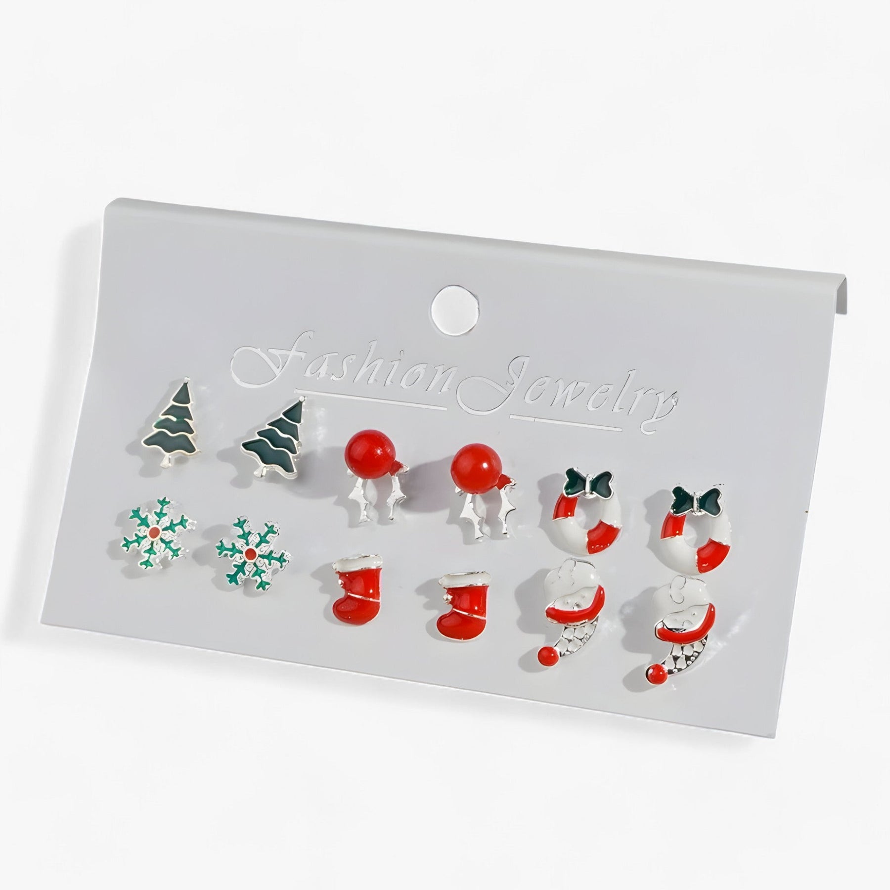 Earrings : Set van 6 Paar Kerstoorbellen - Sprankelende Ontwerpen in Zirkonia in 1 van Pantino