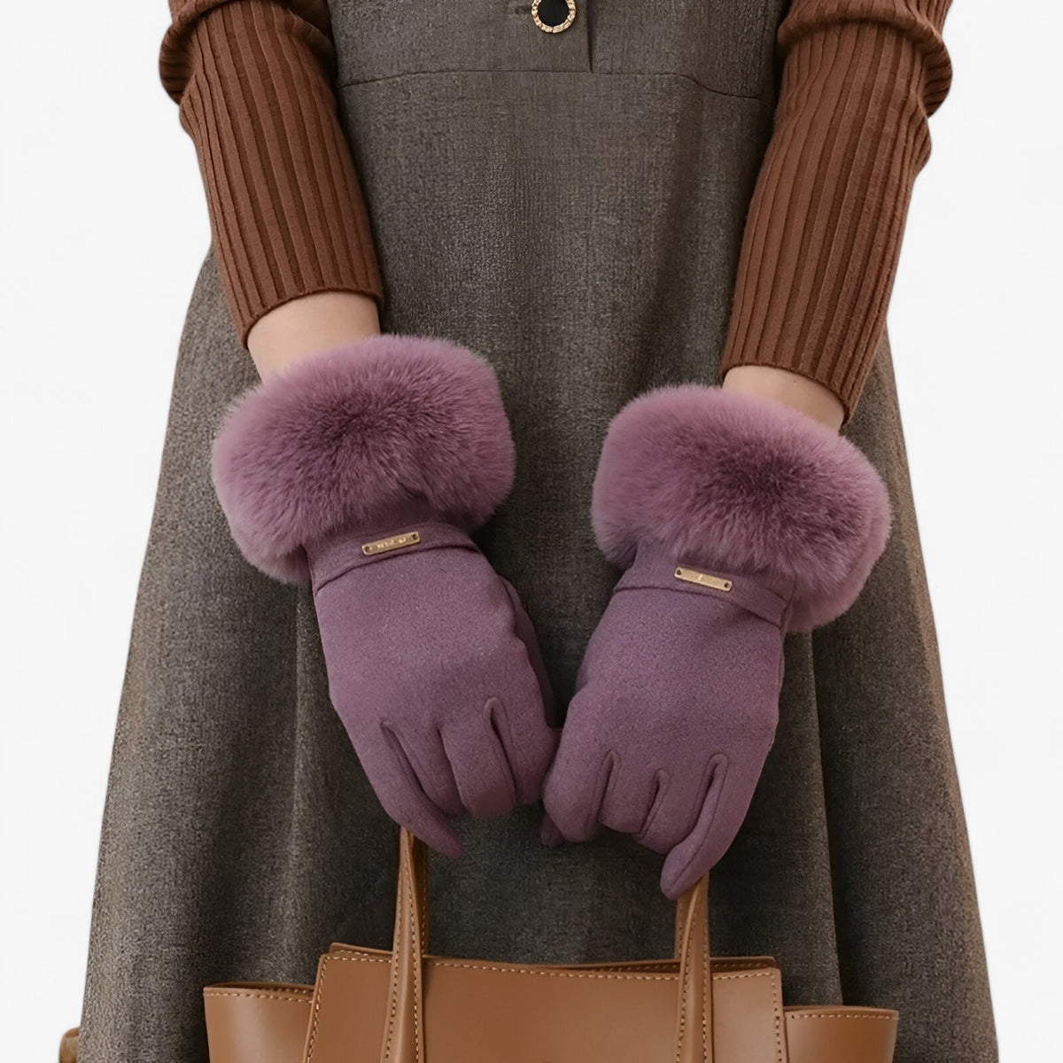 Gloves : Handschoenen Khaki - Elegante Touchscreen voor Warme Winterdagen in van Pantino