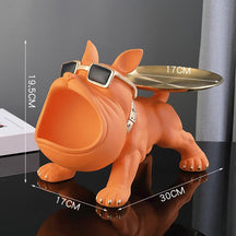 home & garden : Franse Bulldog Decoratie Oranje - Vrolijke Huisdecoratie Beeldje - Keramiek in Oranje van Pantino