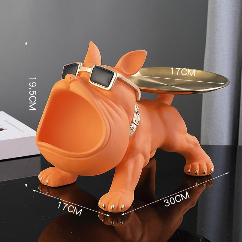 home & garden : Franse Bulldog Decoratie Oranje - Vrolijke Huisdecoratie Beeldje - Keramiek in Oranje van Pantino