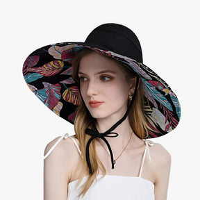 Sun Hat : Zomerhoed met Brede Rand - Ultieme UV-bescherming in Boho-look - Marineblauw in van Pantino