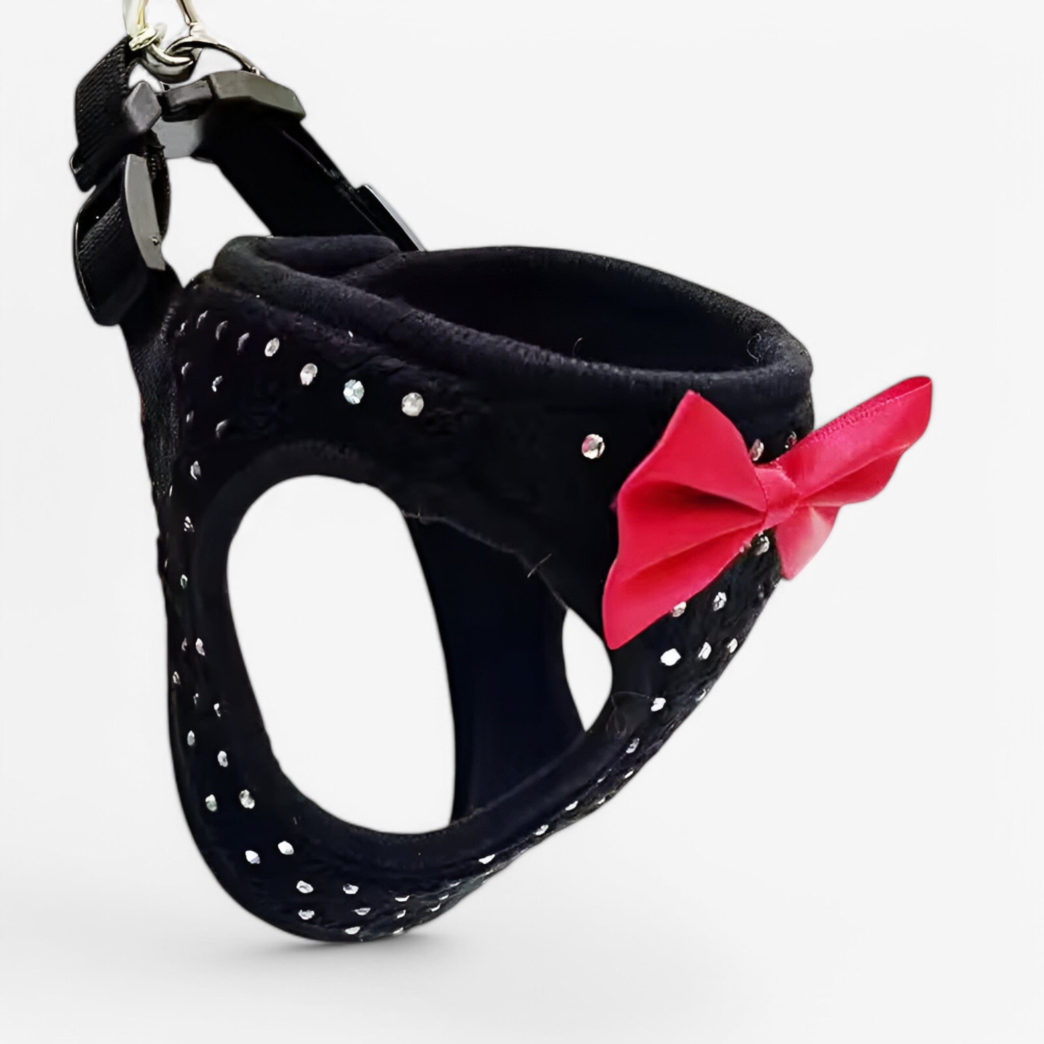 pets : Elegant en Comfortabel Hondenharnas met Diamantdecoratie - Zwart in Zwart van Pantino