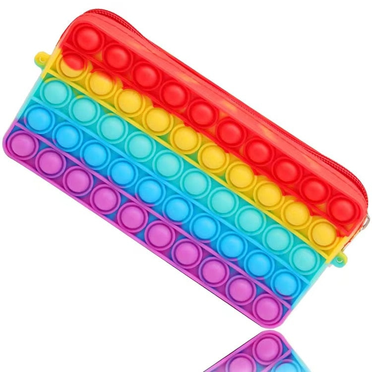 Pencil Case : Pop It Etui Kinderen - Fidget Stress Reliëf Etui - Siliconen in Default Title van Pantino