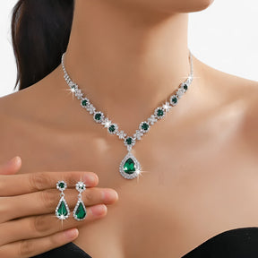 Jewelry Set : Oorbellen Dames Zilver - Trouwset 2 Delen - Druppelhanger en 2 in van Pantino