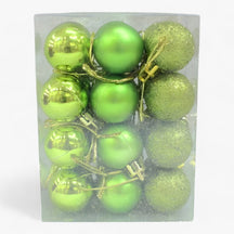 home & garden : Set van 24 Plastic Bollen - Gouden, Rode en Roze Decoraties in Lichtgroen van Pantino