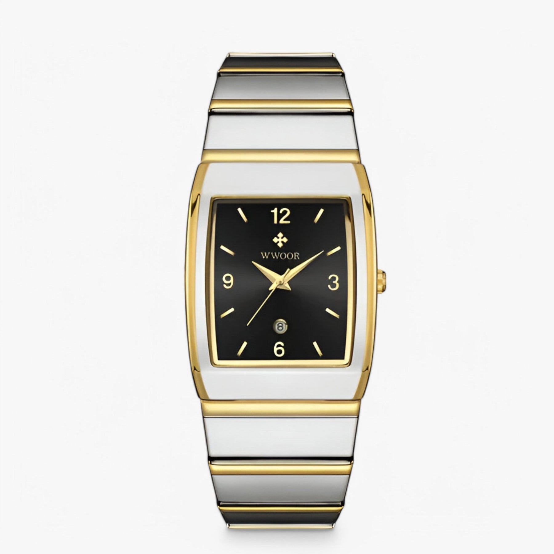 watches : Horloge Heren Goud Zilver - Casual Luxe Herenhorloge in Zwart zilver van Pantino