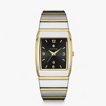 watches : Horloge Heren Goud Zilver - Casual Luxe Herenhorloge in Zwart zilver van Pantino