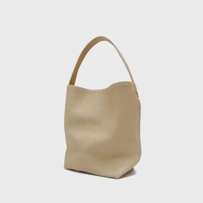 bags : Tote Bag Beige - Premium Leather in Milk Apricot van Pantino