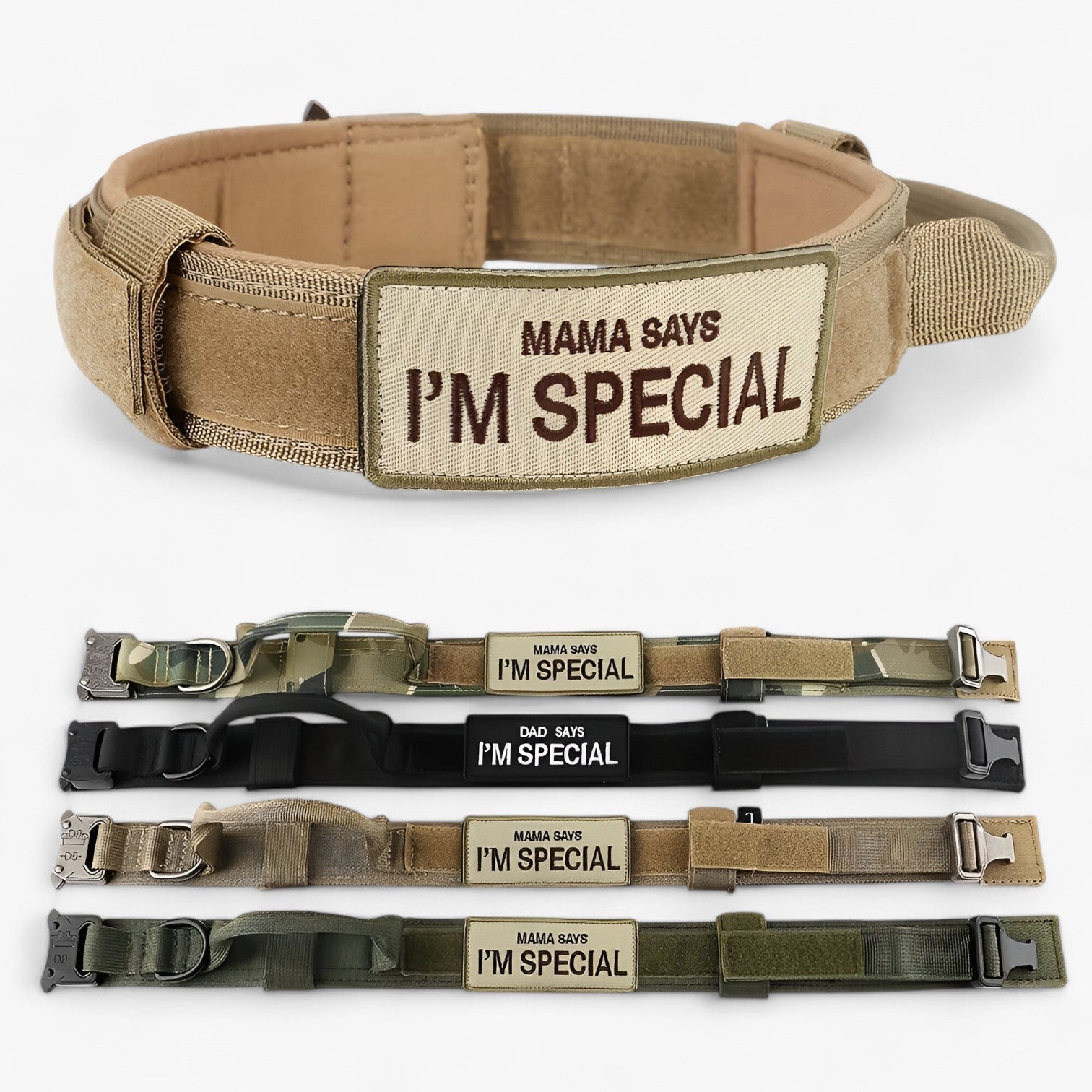 pets : Tactisch Hondenhalsband met Handvat voor Training - Bruin Set in van Pantino