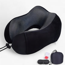Travel Pillow : CloudRest - U-Vormig Reisekussen - Geheugenschuim voor Neksteun in Zwarte Anzug van Pantino