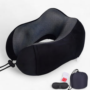 Travel Pillow : CloudRest - U-Vormig Reisekussen - Geheugenschuim voor Neksteun in Zwarte Anzug van Pantino