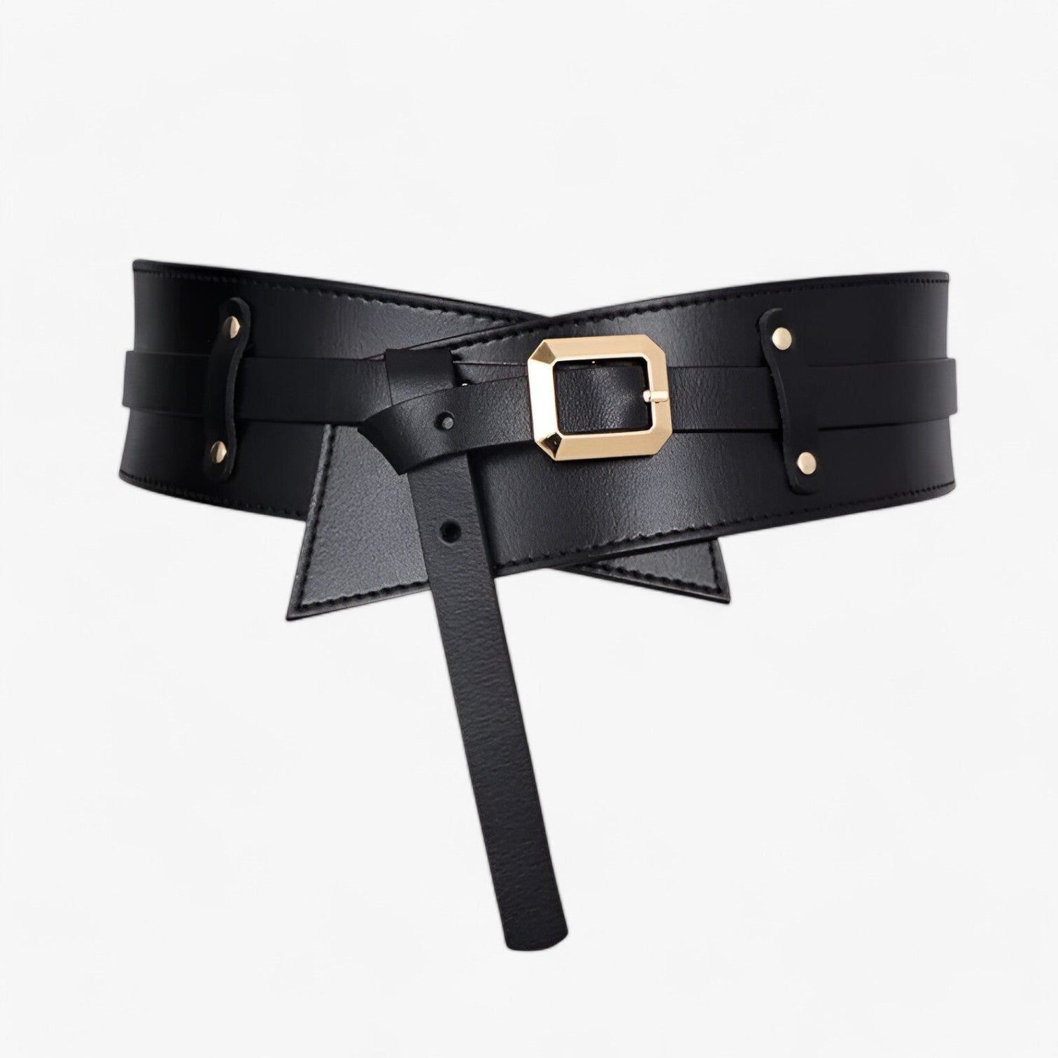 Belt : Zwarte Echt Leren Dames Taille Gordel - Stijlvolle & Multifunctionele Riem in Zwart van Pantino