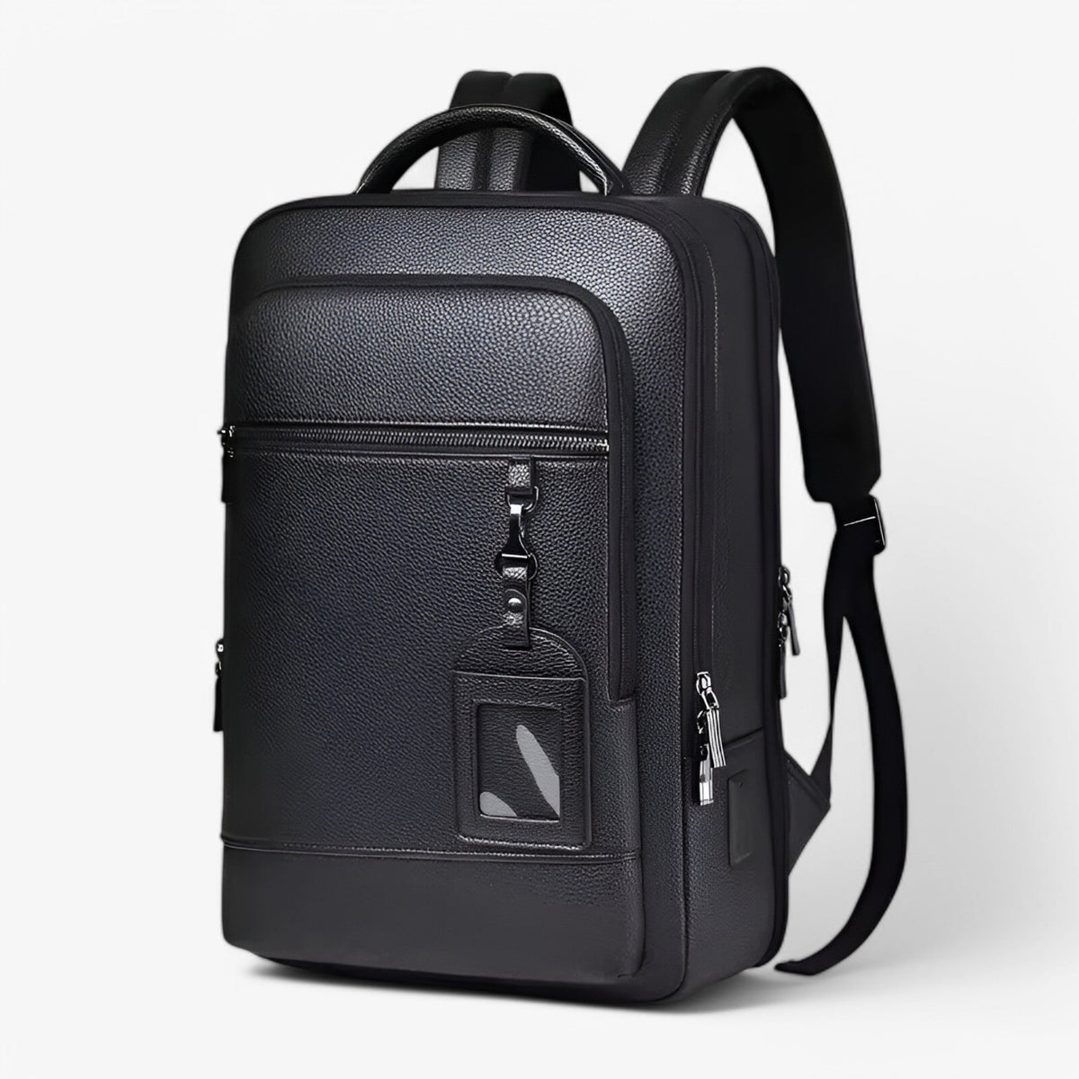 bags : Leren Rugzak met USB Heren Leder - Zwart-a in van Pantino