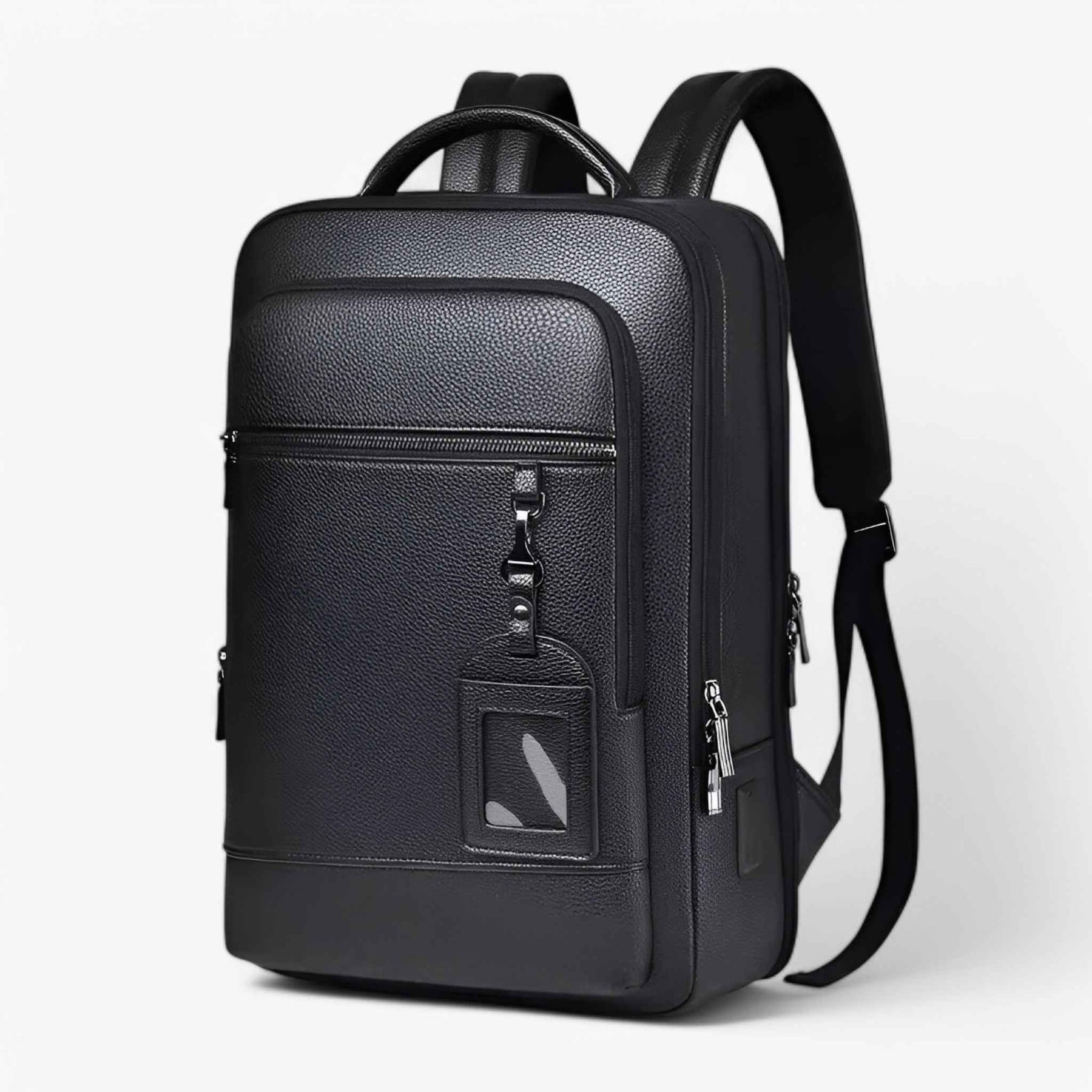 Bags : Leren Rugzak voor Heren met USB - Hoge Kwaliteit, Snelle Levering in Zwart-A van Pantinoshop