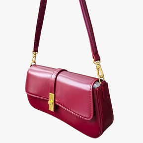 Bags : Dames Baguette Tas van Echt Zwart Luxe Leer, Elegant en Compact in van Pantino