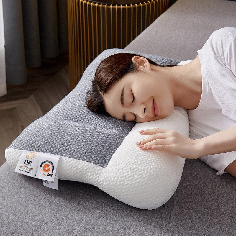 home & garden : SleepEase - Een Comfortabele Nachtrust Zonder Nekpijn - Wit in Grijs van Pantino