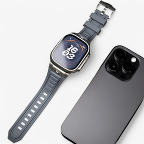 Smartwatch Band : Siliconen Sportbandje voor Apple Watch - Zwart Zwart in van Pantino