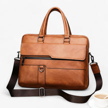 bags : Laptoptas Heren Khaki - Luxe Retro in Khaki van Pantino