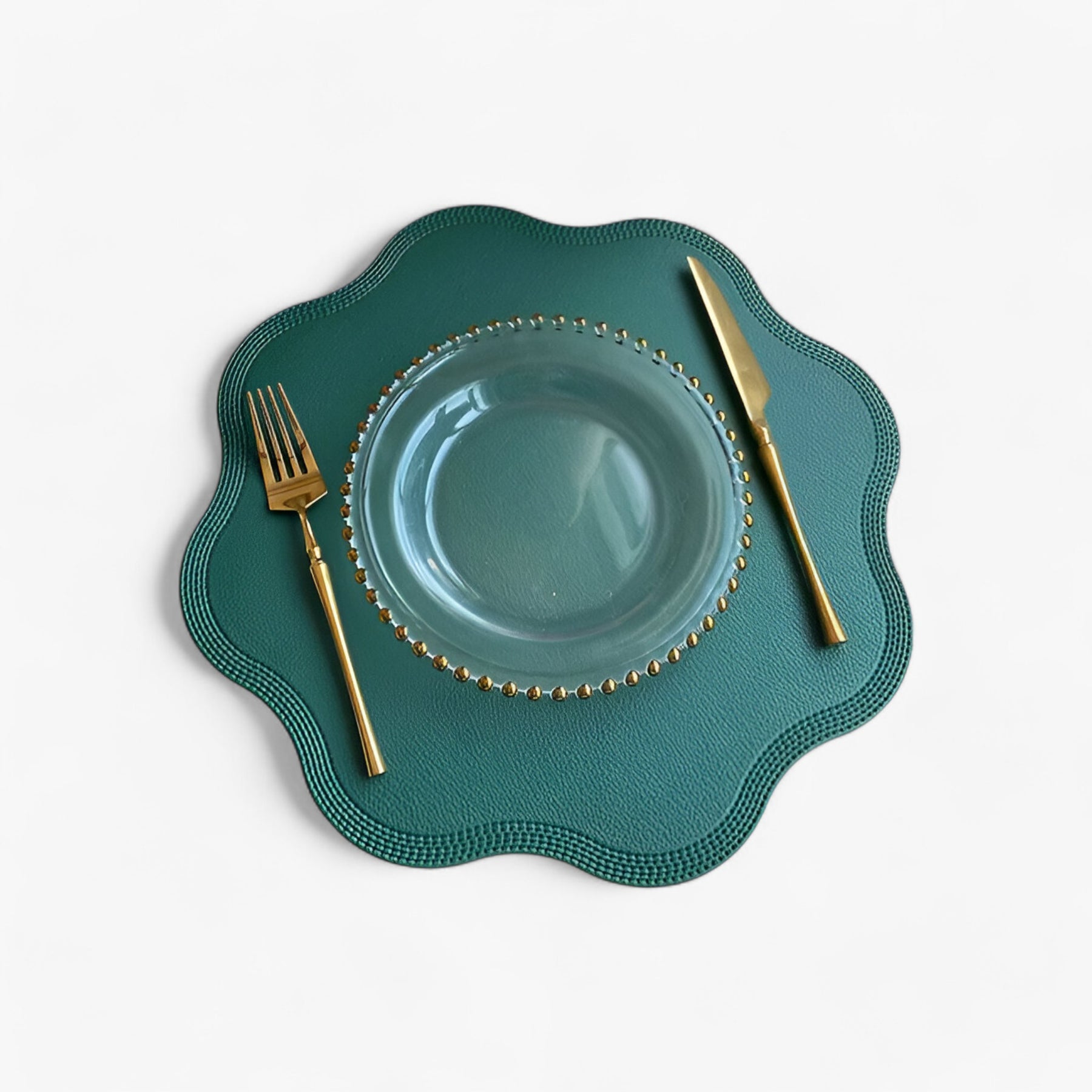 home & garden : Bloemen Placemats - Elegant en Duurzaam - Bloem Geel in Bloem Groen van Pantino
