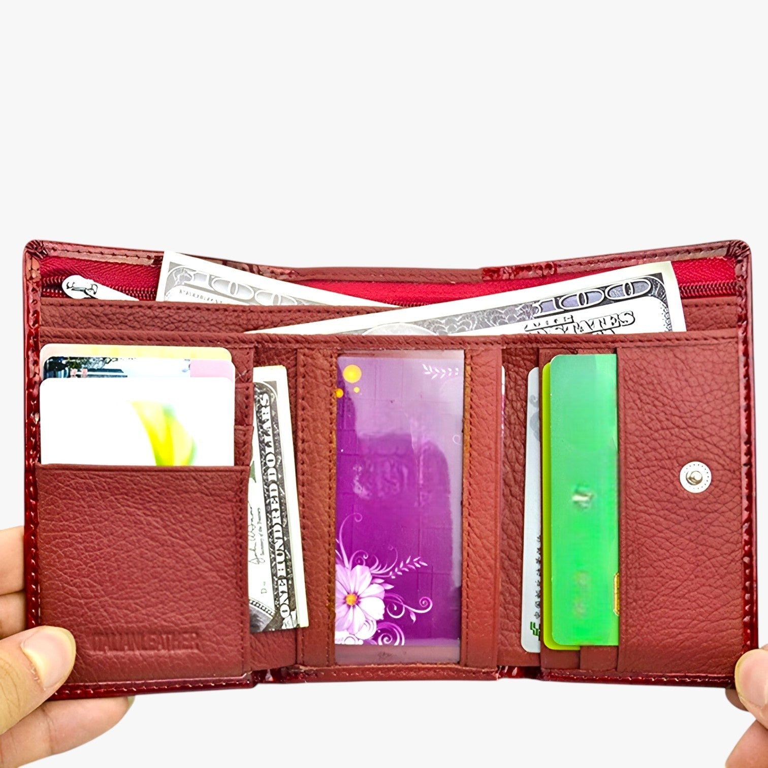 Wallet : Luxe Damesportemonnee van Leer - Elegant en Praktisch - Zwart in van Pantino