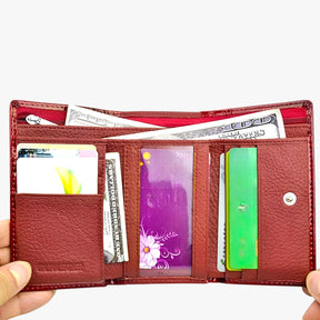 Wallet : Luxe Damesportemonnee van Leer - Elegant en Praktisch - Zwart in van Pantino