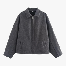 Damesjassen & -jacks : Winterjas Dames Donkerbruin - Vintage Wollen voor Koude Maanden in Grijs van Pantino