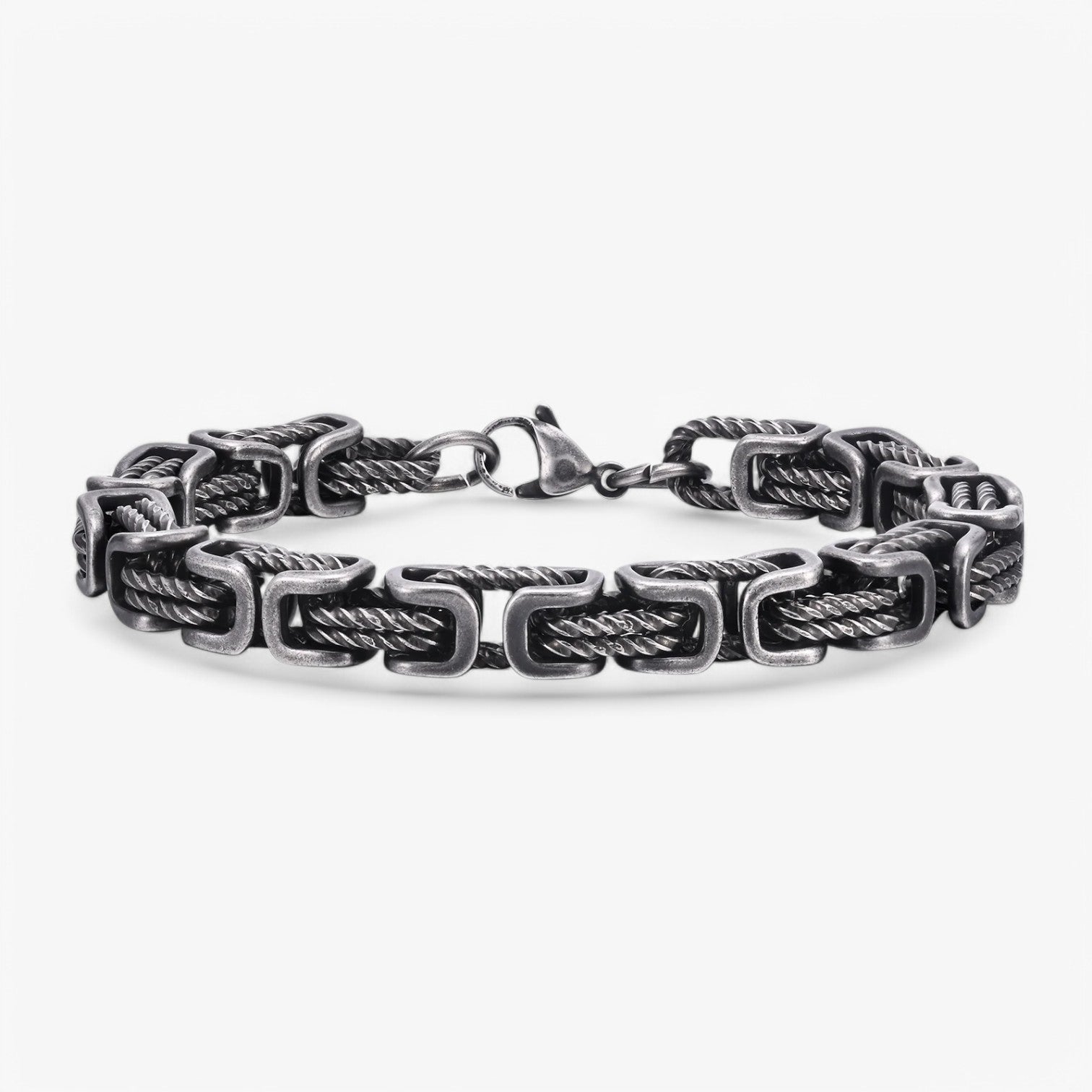 Bracelet : Armband Heren Zilver - Robuust en Tijdloos - Grote in Grijs van Pantino