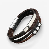 Bracelet Homme Noir - Cuir Robuste et Polyvalent
