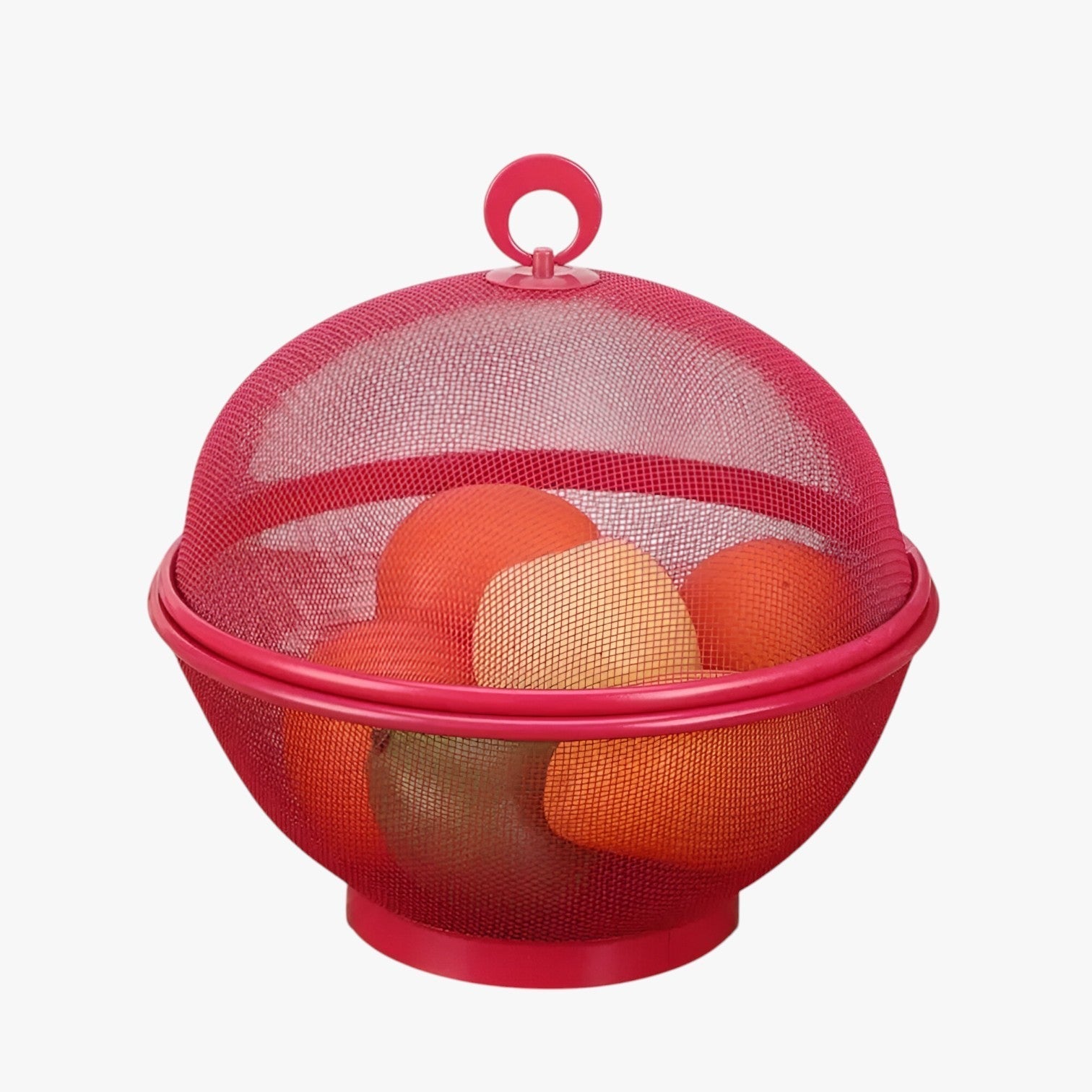 home & garden : Vliegvrij & Ruim: RVS Fruitschaal met Deksel en Groot Volume - Rood in van Pantino