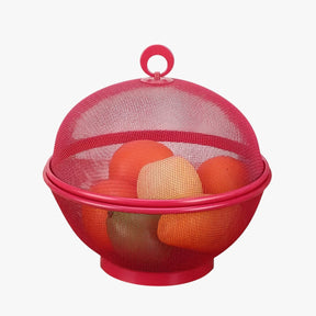 home & garden : Vliegvrij & Ruim: RVS Fruitschaal met Deksel en Groot Volume - Rood in van Pantino