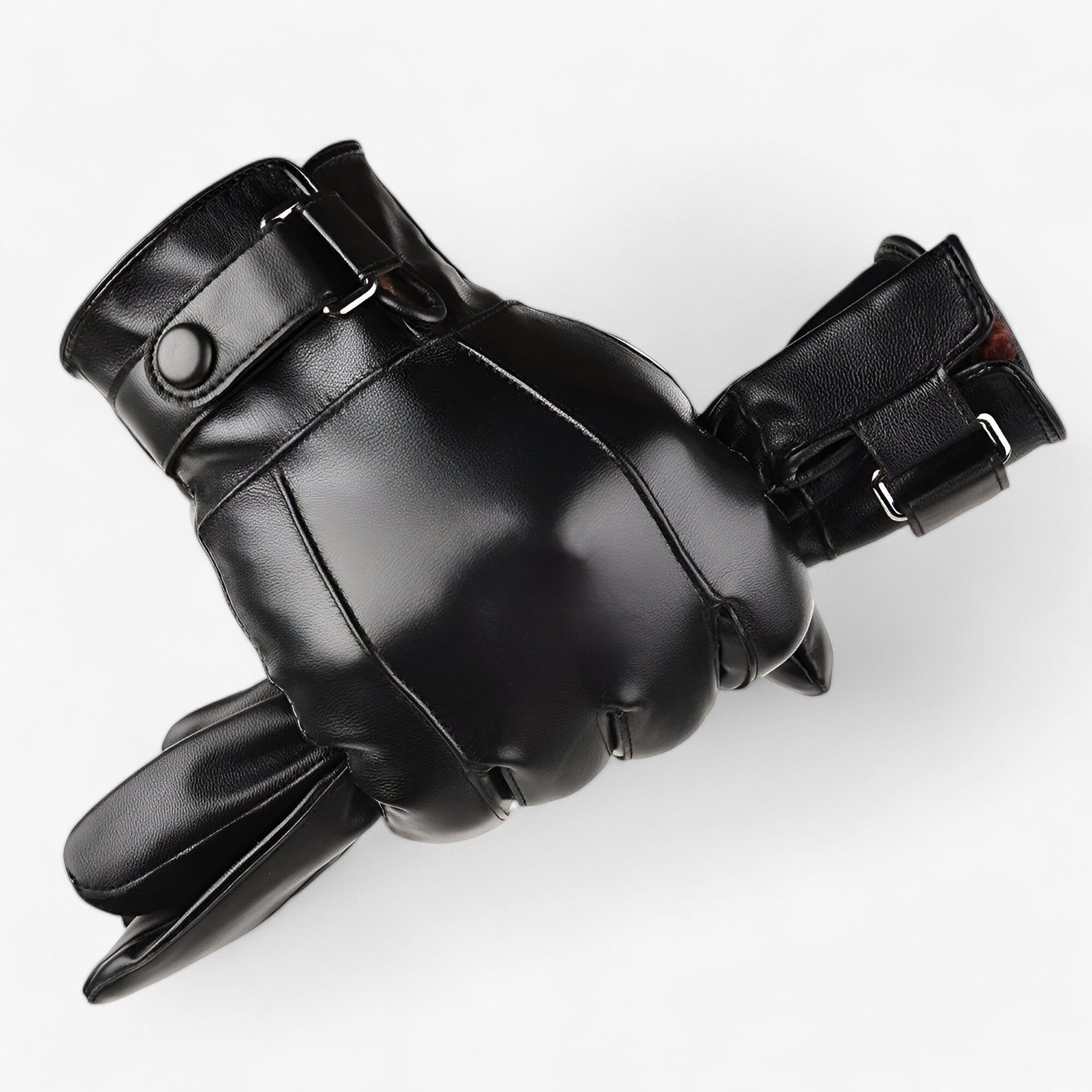 Men's Leather Winter Gloves : Handschoenen Heren Bruin - Warme Leren Winterhandschoenen in zwart Één maat van Pantino