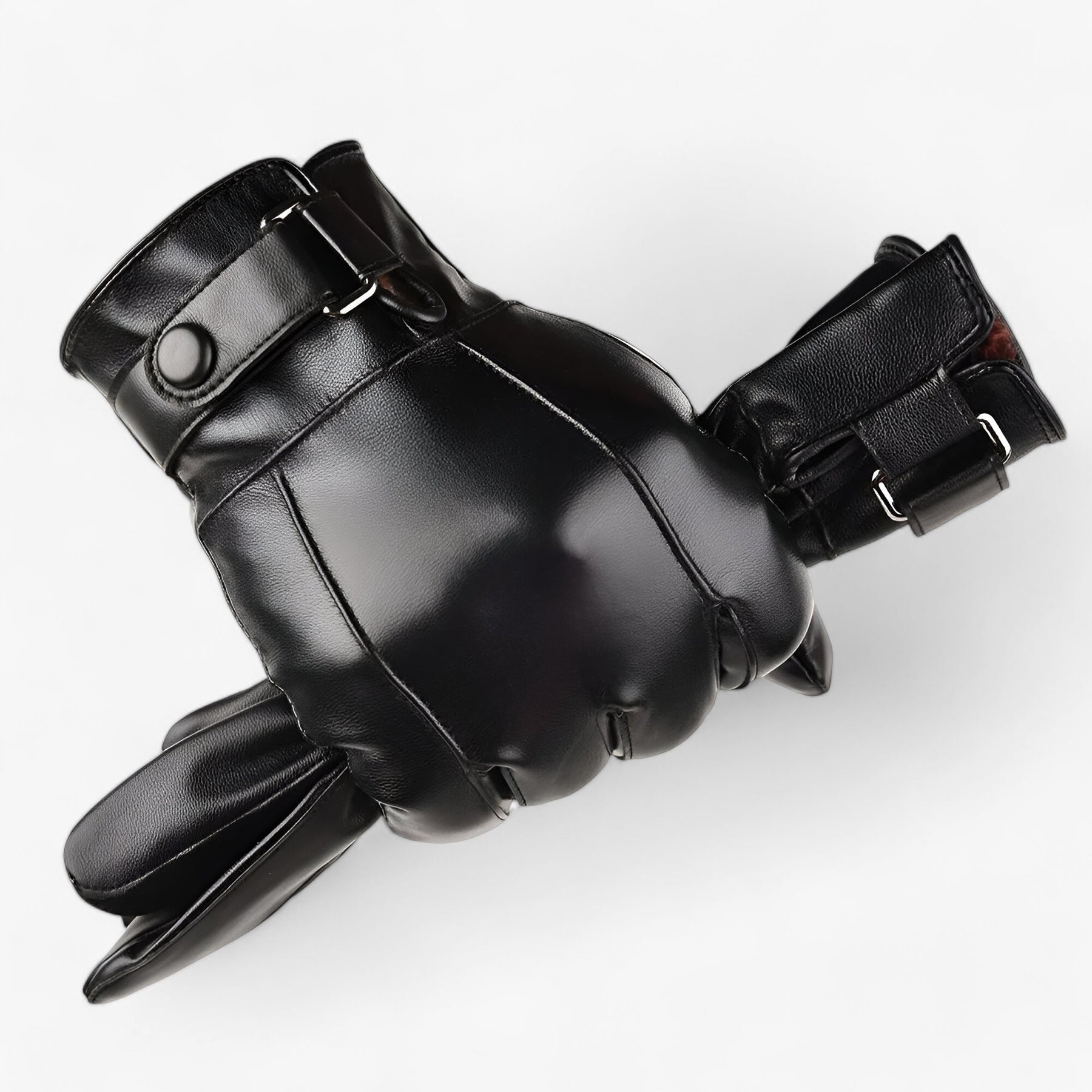 Men's Leather Winter Gloves : Handschoenen Heren Bruin - Warme Leren Winterhandschoenen in zwart Één maat van Pantino