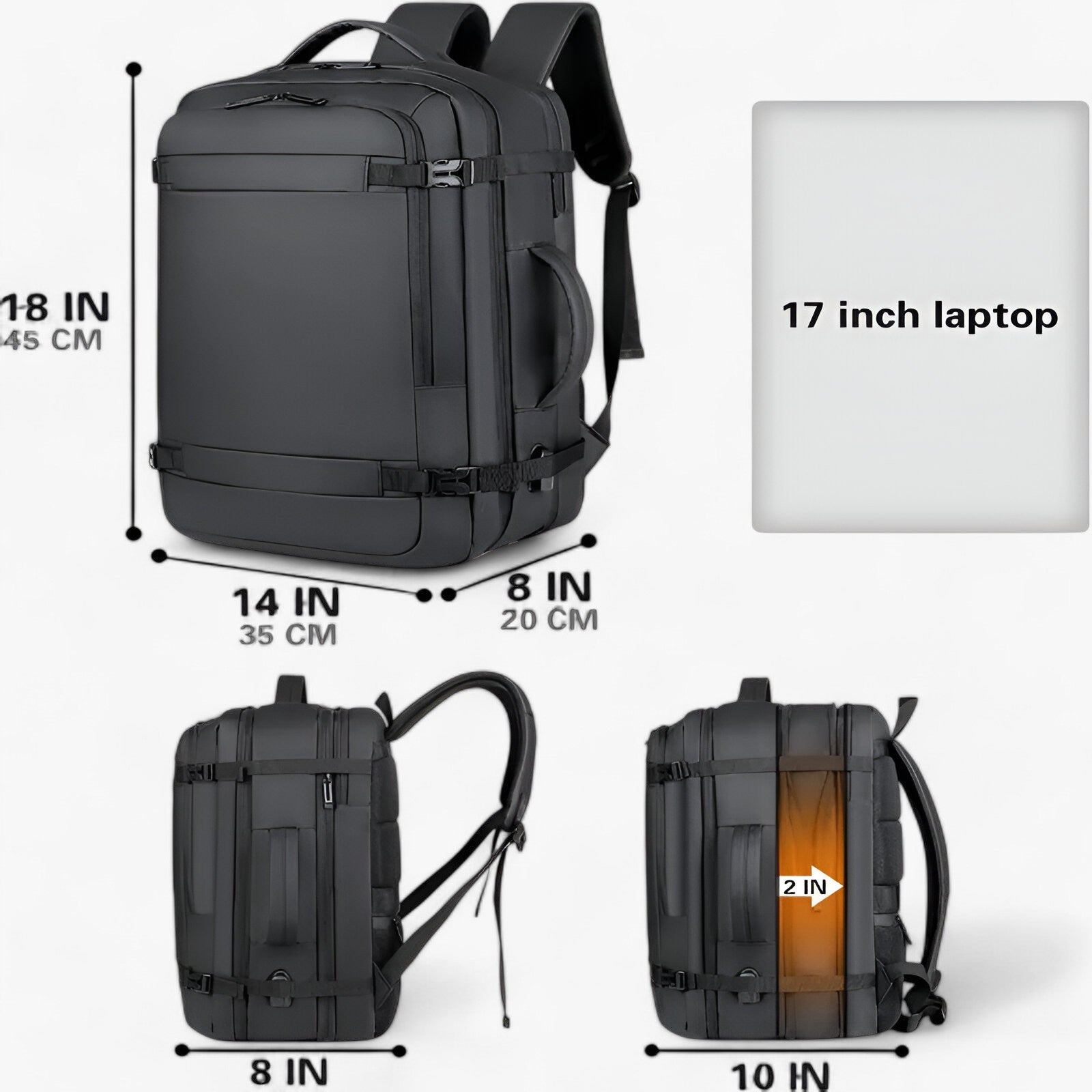 bags : Reisrugzak met USB Heren - Expande Zwart in van Pantino