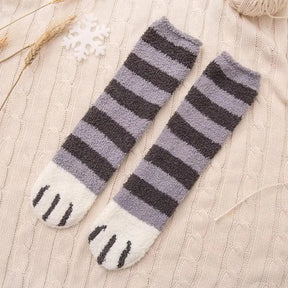 Socks : ComfyPaw - Laat Je Voeten Genieten van Ultiem Comfort - Gevlekt Zwart in Gestreept Grijs van Pantino