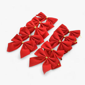 christmas decor : 12 Rode Strikken - Festieve en Elegante Decoratie voor de Kerstboom in Rood van Pantinoshop